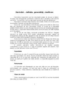 Hard-disk - Definitie, Generalitati, Clasificare - Pagina 1