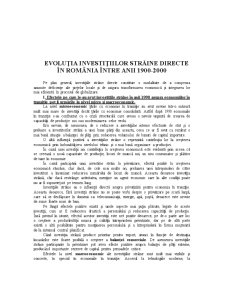 Evoluția Investițiilor Străine Directe în România între Anii 1900-2000 - Pagina 2