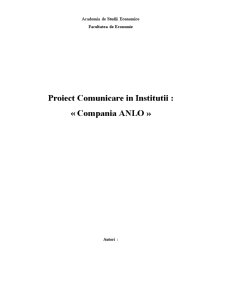 Comunicare în instituții - compania ANLO - Pagina 1