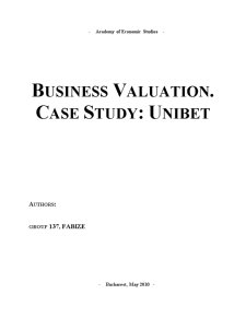 Evaluarea întreprinderii - studiu de caz Unibet - Pagina 1