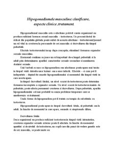 Hipogonadismele Masculine - Clasificare, Aspecte Clinice, Tratament - Pagina 1