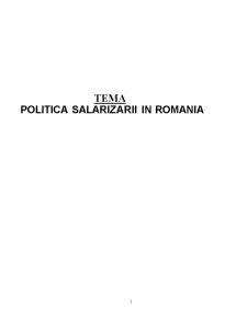 Politica salarizării în România - Pagina 1