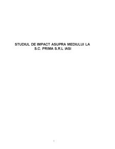 Studiu impactului de mediu în cadrul SC Prima SA Iași - Pagina 1