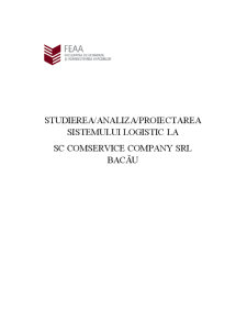 Studierea, analiza, proiectarea sistemului logistic la SC Comservice Company SRL Bacău - Pagina 1