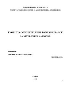 Evoluția conceptului de bancassurance la nivel internațional - Pagina 1