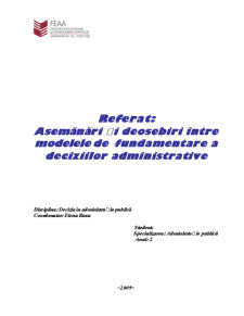 Asemănări și deosebiri între modelele de fundamentare ale deciziei administrative - Pagina 1
