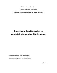 Importanța funcționarului public - Pagina 1