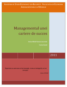 Managementul unei Cariere de Succes - Pagina 1