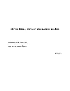 Mircea Eliade, inovator al romanului modern - Pagina 1