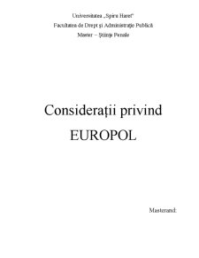 Considerații privind Europol - Pagina 1