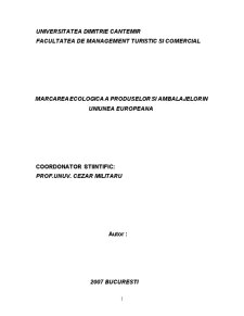 Marcarea ecologică a produselor și ambalajelor în Uniunea Europeană - Pagina 1