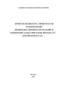 Studiu de fezabilitate - reabilitarea sistemului de încălzire și condiționare la hală prelucrări metalice - SC Electroaparataj SA - Pagina 1