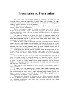 Presa Scrisă vs Presa Online - Pagina 1