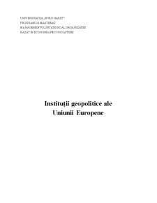 Instituții Geopolitice ale Uniunii Europene - Pagina 1