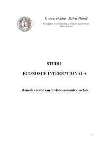 Moneda și rolul său în viața economică socială - Pagina 1