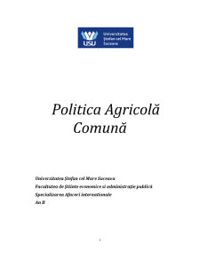 Politica Agricolă Comună - Pagina 1