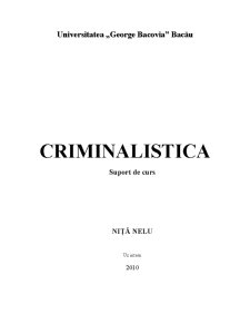 Criminalistică - Pagina 1