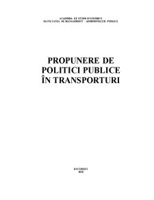 Propunere de Politici Publice în Transporturi - Pagina 1