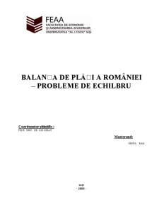 Balanța de plăți a României - probleme de echilibru - Pagina 1