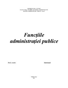 Funcțiile Administrației Publice - Pagina 1