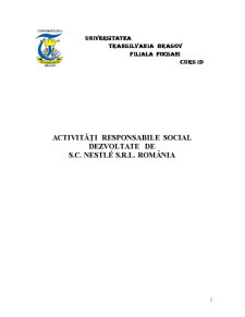 Activități responsabile social dezvoltate de SC Nestle SRL România - Pagina 2