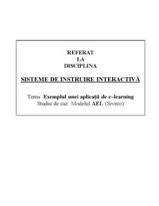 Sisteme de instruire interactivă - exemplul unei aplicații de E-Learning - modelul AEL-Siveco - Pagina 1