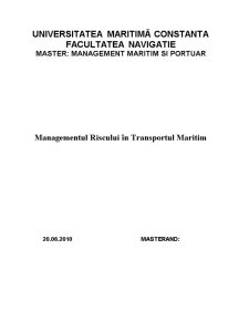 Managementul Riscului în Transportul Maritim - Pagina 1