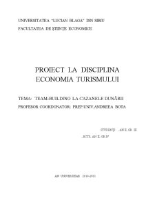 Economia turismului - team-building la Cazanele Dunării - Pagina 1