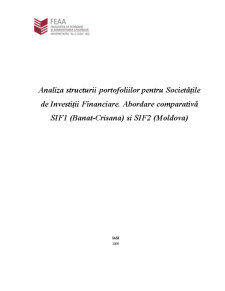 Analiza Structurii Portofoliilor pentru Societățile de Investiții Financiare - Pagina 1