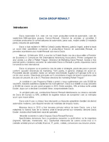 Plan de Marketing - Dacia - Pagina 1