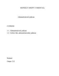 Administratorul judiciar și atribuțiile lui - Pagina 1