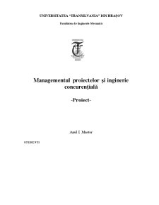 Managementul Proiectelor și Inginerie Concurențială - Pagina 1