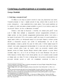 Ciclul Lung al Politicii Globale și al Statului-Natiune - George Modelski - Pagina 1