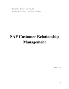 SAP customer relationship management - Pagina 1