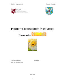 Proiecte economice în comerț - Farmacia Camomile - Pagina 1