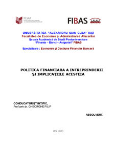 Politica Financiara a Intreprinderii și Implicațiile Acesteia - Pagina 2