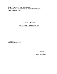 Studiu de caz - calculația costurilor - Pagina 1