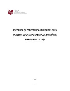 Așezarea și Perceperea Impozitelor și Taxelor Locale pe Exemplul Primăriei - Pagina 1