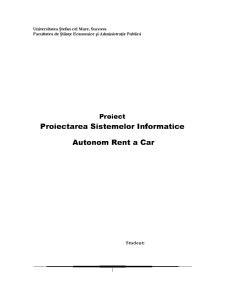 Proiectarea Sistemelor Informatice - Autonom Rent A Car - Pagina 1