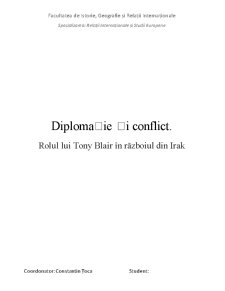 Diplomație și conflict. Rolul lui Tony Blair în conflictul din Irak - Pagina 1