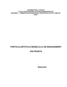 Particularitățile modelului francez de management - Pagina 1