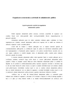 Organizarea structurală a activității de administrație publică - Pagina 1