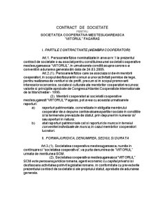 Contract de Societate - Pagina 1