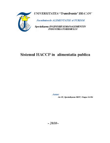 Sistemul HACCP în alimentația publică - Pagina 1