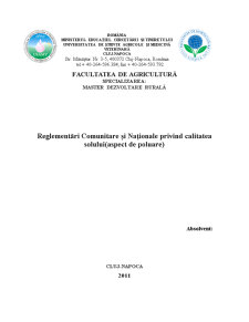 Reglementări Comunitare și Naționale privind Calitatea Solului - Pagina 1