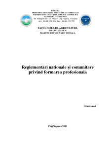 Reglementări Naționale și Comunitare privind Formarea Profesională - Pagina 1