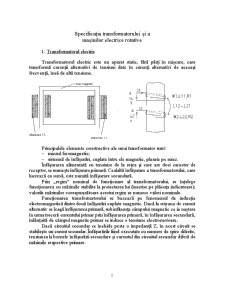 Specificația Transformatorului și a Mașinilor Electrice Rotative - Pagina 1