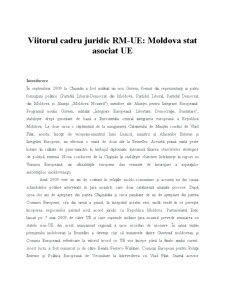 Viitorul cadru juridic Republica Moldova-UE - Moldova, stat asociat UE - Pagina 1