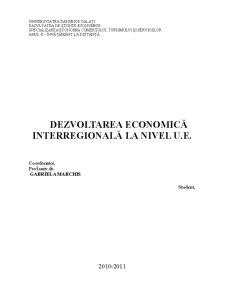 Dezvoltarea economică inter-regională la nivel UE - Pagina 1