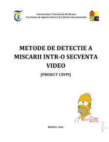 Metode de detecție a mișcării într-o secvență video - Pagina 1
